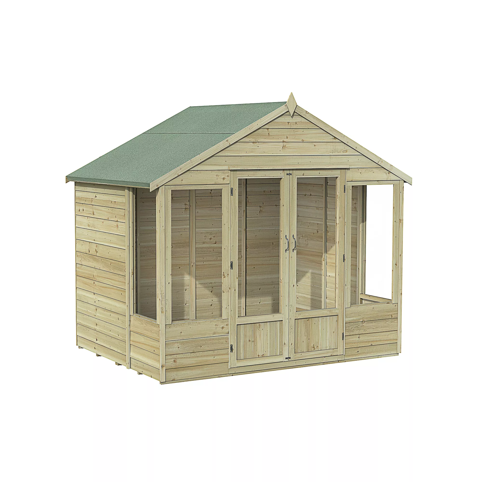 Forest Garden Oakley 8x6 Apex Overlap Solid Wood Summer House With Double Door 2 Forest Garden Oakley 8x6 Apex Overlap Solid Wood Summer House With Double Door - Image 2