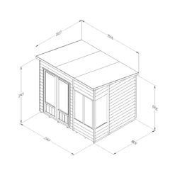 Forest Garden Oakley 8x6 Pent Overlap Solid Wood Summer House With Double Door (Base Included) 7 Forest Garden Oakley 8x6 Pent Overlap Solid Wood Summer House With Double Door (Base Included) -Garden Outdoor Store forest garden oakley 8x6 pent overlap solid wood summer house with double door base included 5013053188668 01t bq