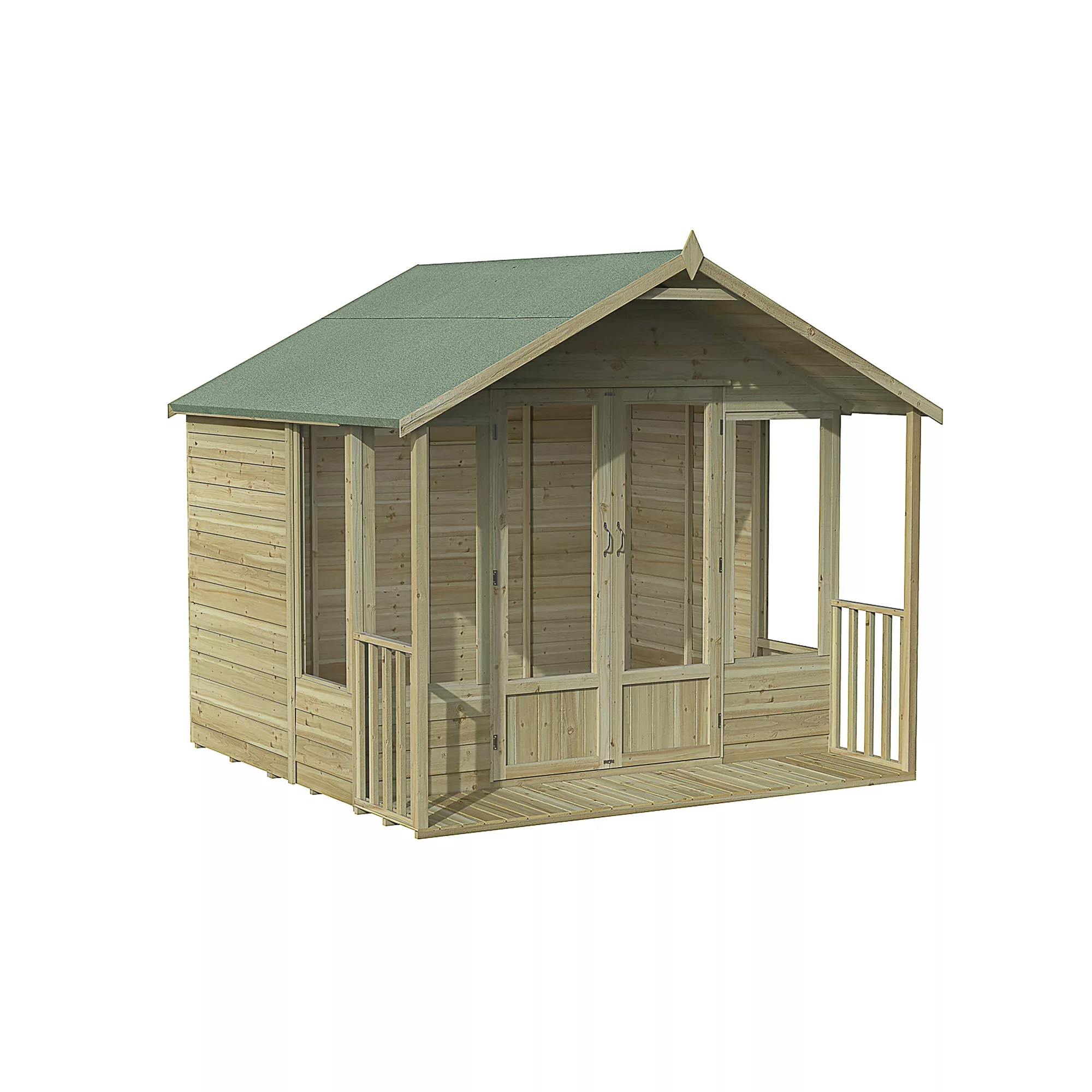 Forest Garden Oakley 8x8 Apex Overlap Solid Wood Summer House With Double Door 1 Forest Garden Oakley 8x8 Apex Overlap Solid Wood Summer House With Double Door