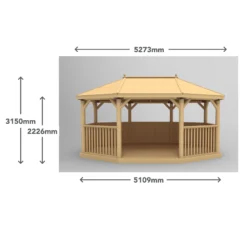 Forest Garden Premium Furnished Octagonal Gazebo, (W)5.27m (D)3.78m -Garden Outdoor Store forest garden premium furnished octagonal gazebo w 5 27m d 3 78m5013053172681 01t