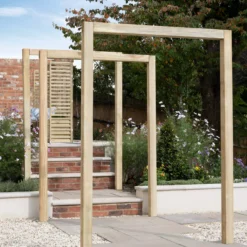 Forest Garden Sleeper European Softwood Arch (H) 240cm X (W) 160cm Set Of 3 -Garden Outdoor Store forest garden sleeper european softwood arch h 240cm x w 160cm set of 35013053190081 02i