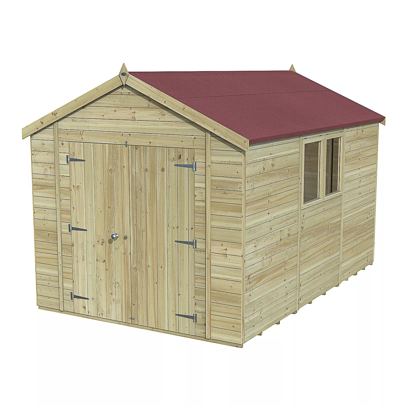 Forest Garden Timberdale 12x8 Ft Apex Tongue & Groove Solid Wood Shed With Floor (Base Included) 2 Forest Garden Timberdale 12x8 Ft Apex Tongue & Groove Solid Wood Shed With Floor (Base Included) - Image 2