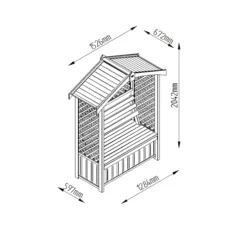 Forest Lyon Lattice Arbour, (H)2000mm (W)1560mm (D)670mm - Assembly Required -Garden Outdoor Store forest lyon lattice arbour h 2000mm w 1560mm d 670mm assembly required5013053154694 01t