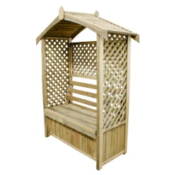 Forest Lyon Lattice Arbour, (H)2000mm (W)1560mm (D)670mm - Assembly Required -Garden Outdoor Store forest lyon lattice arbour h 2000mm w 1560mm d 670mm assembly required5013053154694 02c