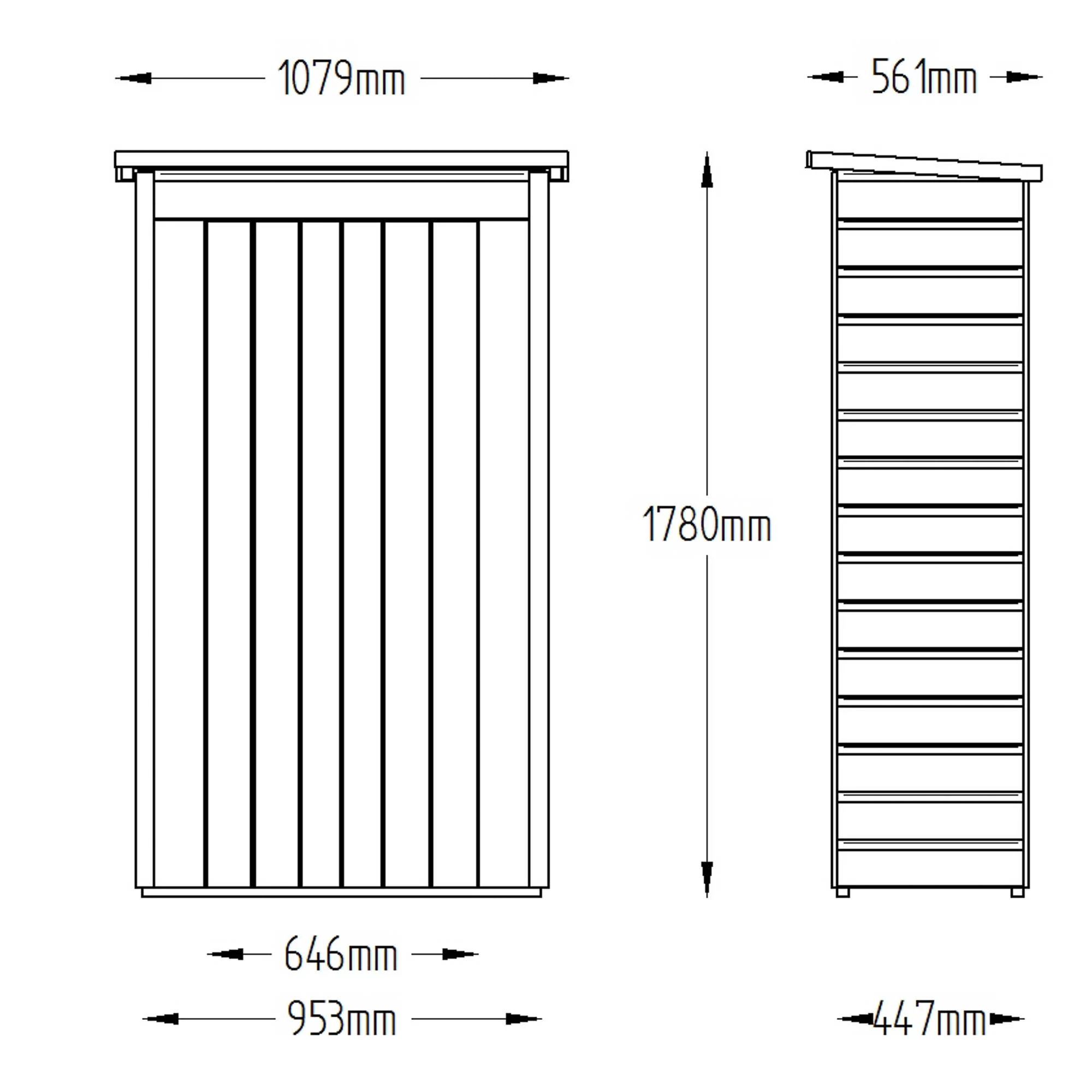 Forest Tall Shiplap 3.6x1.6 Pent Garden Storage 750L 12 Forest Tall Shiplap 3.6x1.6 Pent Garden Storage 750L - Image 12