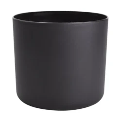 GoodHome Black Plastic Plain Round Plant Pot (Dia)25.1cm