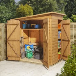 GoodHome Clapperton 6x4 Ft Pent Shiplap Wooden 2 Door Shed With Floor (Base Included) 9 GoodHome Clapperton 6x4 Ft Pent Shiplap Wooden 2 Door Shed With Floor (Base Included) -Garden Outdoor Store goodhome clapperton 6x4 ft pent shiplap wooden 2 door shed with floor base included 5059340270142 07i