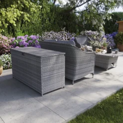 GoodHome Hamilton Steeple Grey Rattan Effect Storage Box (W) 125cm X (D) 55cm 24 GoodHome Hamilton Steeple Grey Rattan Effect Storage Box (W) 125cm X (D) 55cm -Garden Outdoor Store goodhome hamilton steeple grey rattan effect storage box w 125cm x d 55cm5059340677392 02i