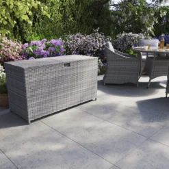 GoodHome Hamilton Steeple Grey Rattan Effect Storage Box (W) 125cm X (D) 55cm