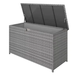 GoodHome Hamilton Steeple Grey Rattan Effect Storage Box (W) 125cm X (D) 55cm 18 GoodHome Hamilton Steeple Grey Rattan Effect Storage Box (W) 125cm X (D) 55cm -Garden Outdoor Store goodhome hamilton steeple grey rattan effect storage box w 125cm x d 55cm5059340677392 21c
