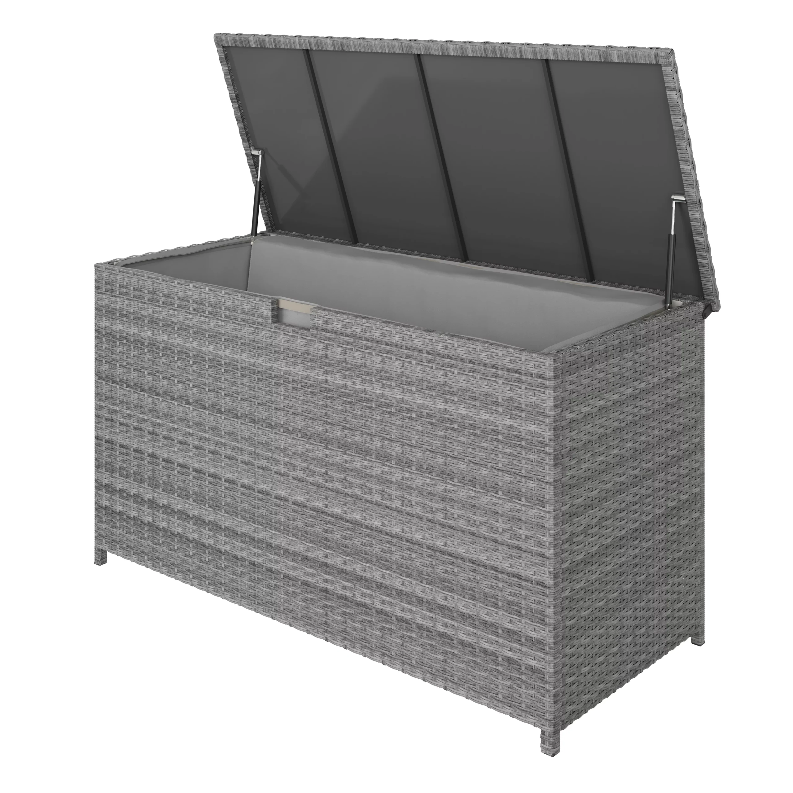 GoodHome Hamilton Steeple Grey Rattan Effect Storage Box (W) 125cm X (D) 55cm 4 GoodHome Hamilton Steeple Grey Rattan Effect Storage Box (W) 125cm X (D) 55cm - Image 4