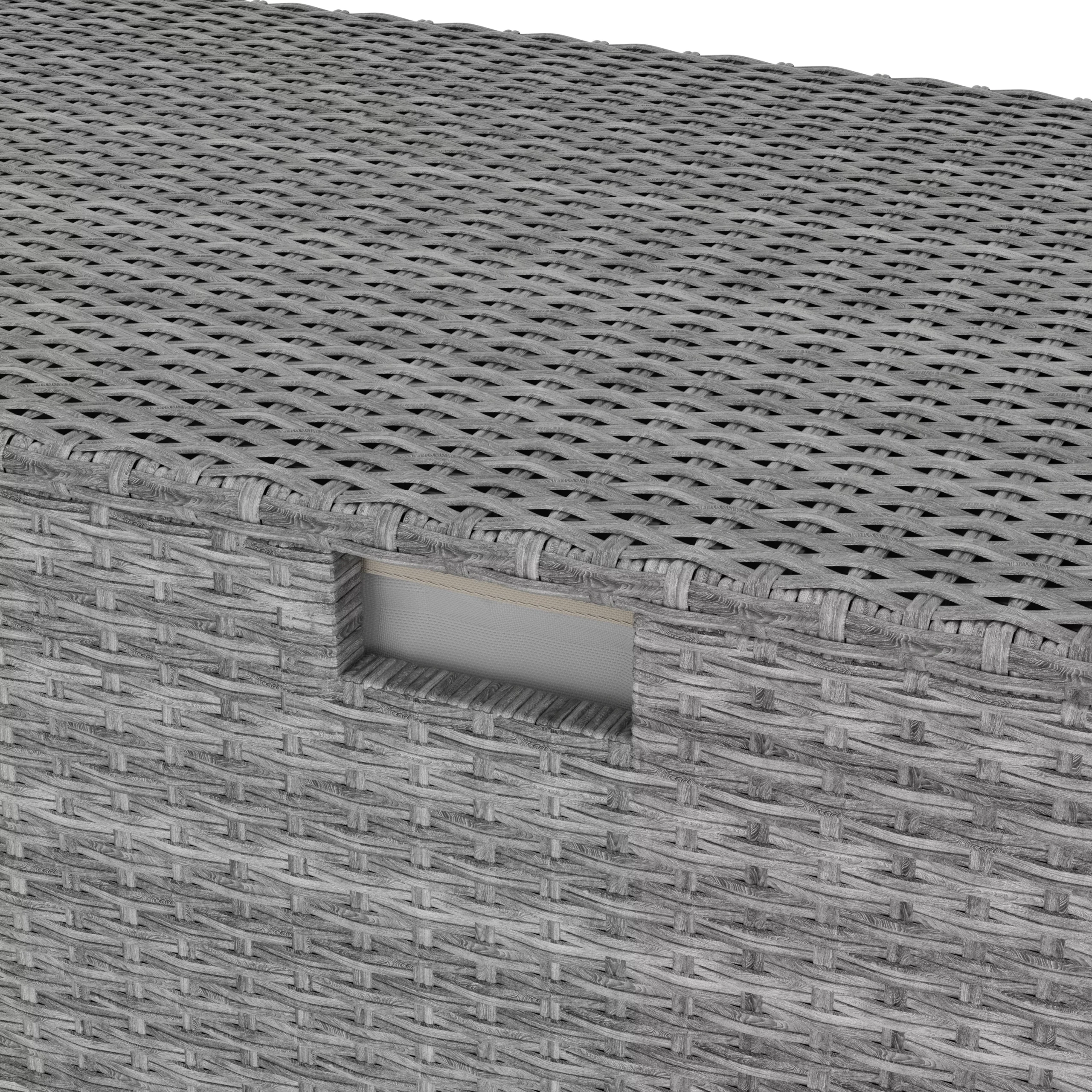 GoodHome Hamilton Steeple Grey Rattan Effect Storage Box (W) 125cm X (D) 55cm 6 GoodHome Hamilton Steeple Grey Rattan Effect Storage Box (W) 125cm X (D) 55cm - Image 6