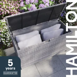 GoodHome Hamilton Steeple Grey Rattan Effect Storage Box (W) 125cm X (D) 55cm 27 GoodHome Hamilton Steeple Grey Rattan Effect Storage Box (W) 125cm X (D) 55cm -Garden Outdoor Store goodhome hamilton steeple grey rattan effect storage box w 125cm x d 55cm5059340677392 41i EN