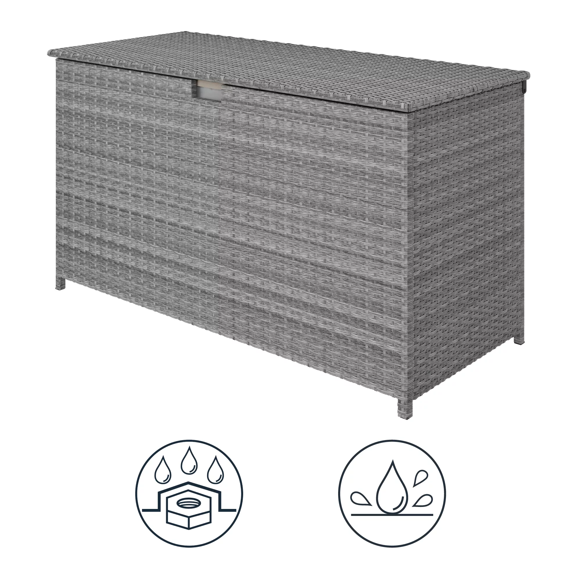 GoodHome Hamilton Steeple Grey Rattan Effect Storage Box (W) 125cm X (D) 55cm 11 GoodHome Hamilton Steeple Grey Rattan Effect Storage Box (W) 125cm X (D) 55cm - Image 11
