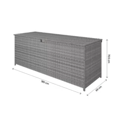 GoodHome Hamilton Steeple Grey Rattan Effect Storage Box (W) 180cm X (D) 65cm 23 GoodHome Hamilton Steeple Grey Rattan Effect Storage Box (W) 180cm X (D) 65cm -Garden Outdoor Store goodhome hamilton steeple grey rattan effect storage box w 180cm x d 65cm5059340677415 02t