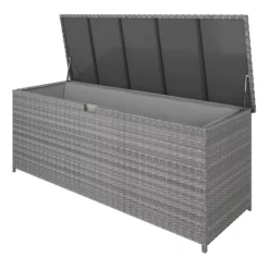 GoodHome Hamilton Steeple Grey Rattan Effect Storage Box (W) 180cm X (D) 65cm 16 GoodHome Hamilton Steeple Grey Rattan Effect Storage Box (W) 180cm X (D) 65cm -Garden Outdoor Store goodhome hamilton steeple grey rattan effect storage box w 180cm x d 65cm5059340677415 21c scaled