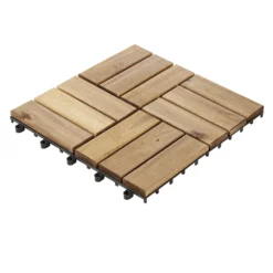 GoodHome Lempa Brown Acacia Clippable Deck Tile (L)0.3m (W)300mm (T)24mm, Pack Of 4 -Garden Outdoor Store goodhome lempa brown acacia clippable deck tile l 0 3m w 300mm t 24mm pack of 45059340066035 01c bq
