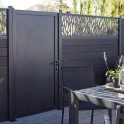 GoodHome Neva Aluminium Gate, (H)1.72m (W)0.93m -Garden Outdoor Store goodhome neva aluminium gate h 1 72m w 0 93m3663602943068 02bq