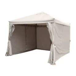 GoodHome Preston Taupe Square Gazebo, (W)3m (D)3m - Assembly Required -Garden Outdoor Store goodhome preston taupe square gazebo w 3m d 3m assembly required5059340125497 21c