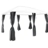 GoodHome Shamal Steel Grey Rectangular Side Curtain, (W)3.98m (D)3.98m - Assembly Required