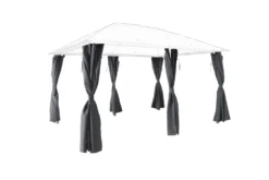 GoodHome Shamal Steel Grey Rectangular Side Curtain, (W)3.98m (D)3.98m - Assembly Required