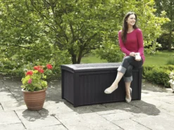 Keter Borneo Rattan Effect Plastic Garden Storage Box -Garden Outdoor Store keter borneo rattan effect plastic garden storage box7290103669065 05bq scaled