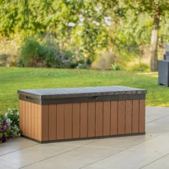 Keter Darwin Wood Effect 5x2 Garden Storage Bench Box 380L 12 Keter Darwin Wood Effect 5x2 Garden Storage Bench Box 380L -Garden Outdoor Store keter darwin wood effect 5x2 garden storage bench box 380l7290112636225 03i bq