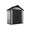 Keter Oakland Grey Plastic 2 Door 2 Windows Shed With Floor (Base Included)