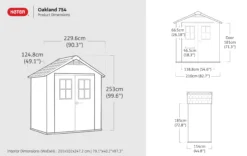 Keter Oakland Grey Plastic 2 Door 2 Windows Shed With Floor (Base Included) 24 Keter Oakland Grey Plastic 2 Door 2 Windows Shed With Floor (Base Included) -Garden Outdoor Store keter oakland grey plastic 2 door 2 windows shed with floor base included 7290112632623 01t scaled