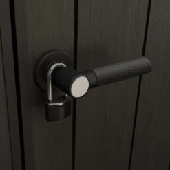 Keter Oakland Grey Plastic 2 Door 2 Windows Shed With Floor (Base Included) -Garden Outdoor Store keter oakland grey plastic 2 door 2 windows shed with floor base included 7290112632623 40c