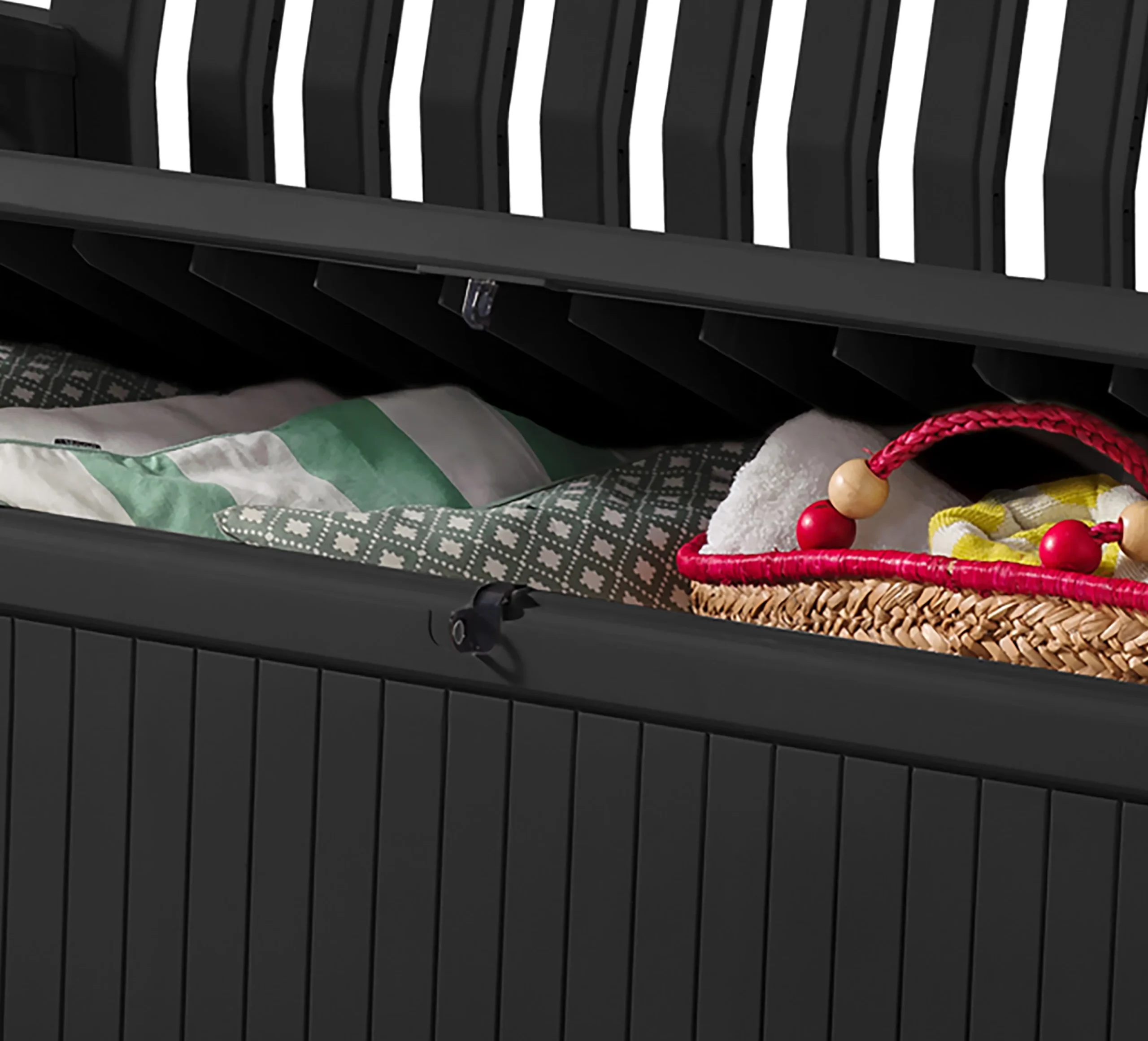 Keter Patio Wood Effect Garden Storage Bench Box - Partial Assembly Required 227L 9 Keter Patio Wood Effect Garden Storage Bench Box - Partial Assembly Required 227L - Image 9