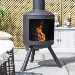 La Hacienda Barola Steel Chiminea -Garden Outdoor Store la hacienda barola steel chiminea5055025585693 04i BQ scaled