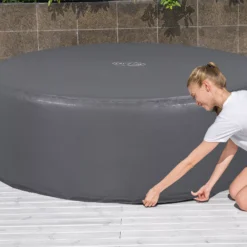 Lay-Z-Spa Grey Circular Hot Tub Cover (D) 1960mm X (H )710mm -Garden Outdoor Store lay z spa grey circular hot tub cover d 1960mm x h 710mm6941607321270 03i