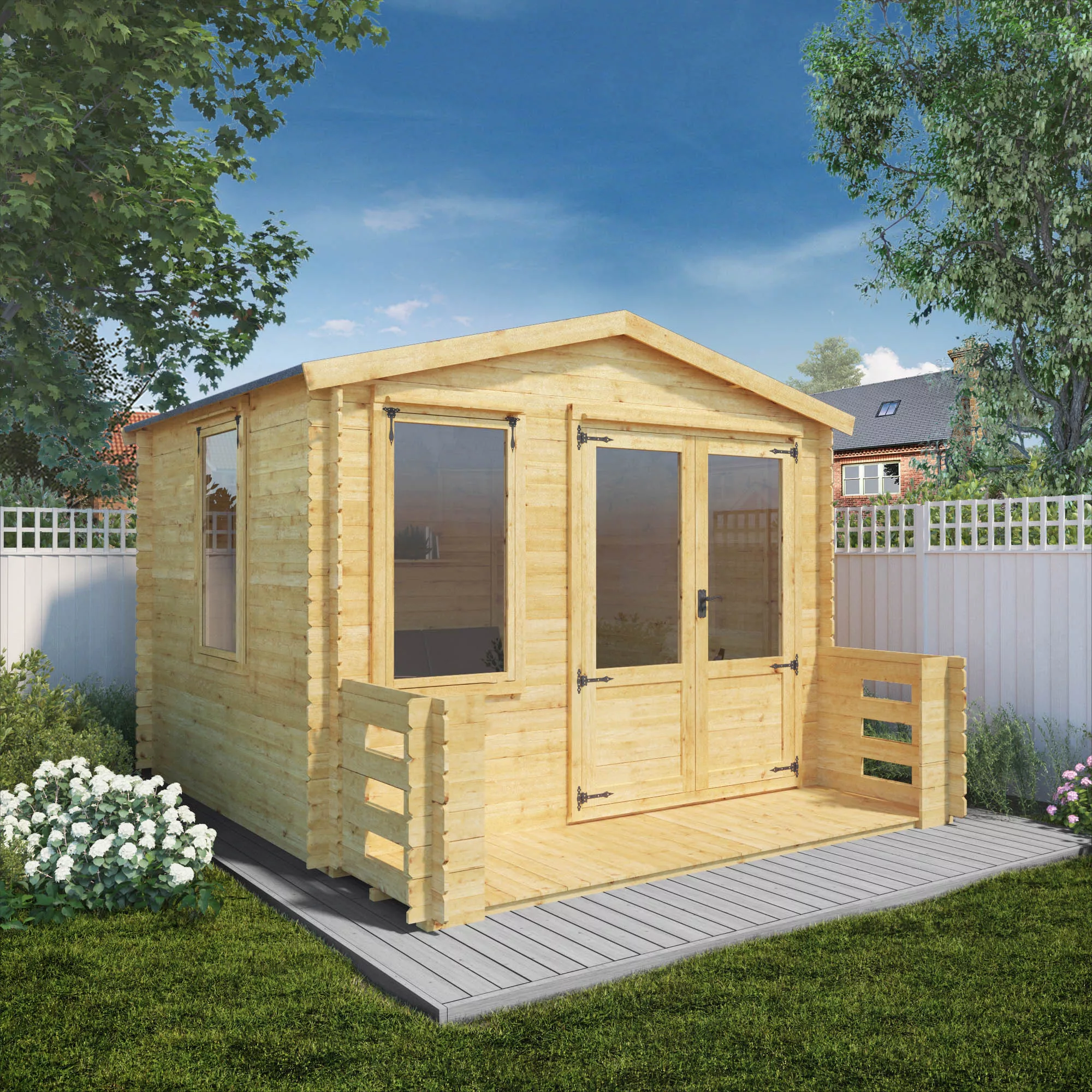Mercia 11x12 Apex Tongue & Groove Cabin With Double Door 2 Mercia 11x12 Apex Tongue & Groove Cabin With Double Door - Image 2