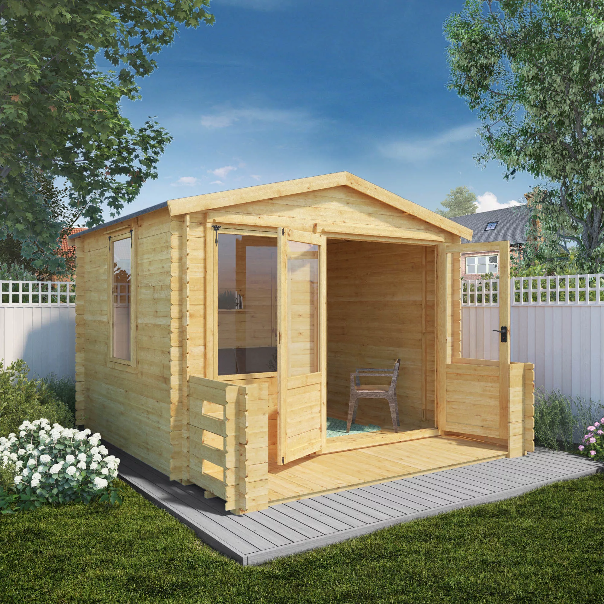 Mercia 11x12 Apex Tongue & Groove Cabin With Double Door 3 Mercia 11x12 Apex Tongue & Groove Cabin With Double Door - Image 3