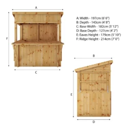 Mercia 6x4 Ft Pent Tongue & Groove Wooden Garden Bar With Single Door -Garden Outdoor Store mercia 6x4 ft pent tongue groove wooden garden bar with single door5029442007250 01t