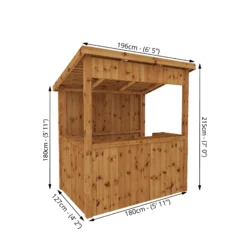 Mercia 6x4 Pent Tongue & Groove Garden Bar -Garden Outdoor Store mercia 6x4 pent tongue groove garden bar5029442002538 01t BQ