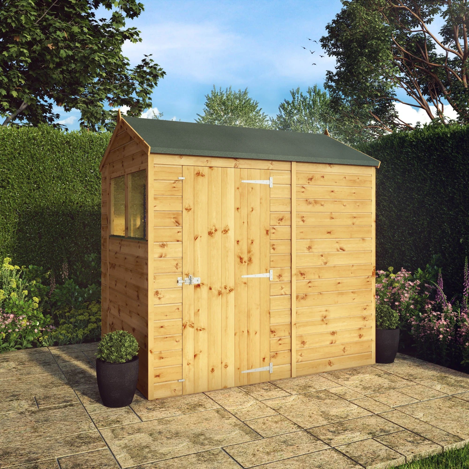 Mercia 7x5 Ft Reverse Apex Tongue & Groove Wooden 2 Windows Shed With Floor 7 Mercia 7x5 Ft Reverse Apex Tongue & Groove Wooden 2 Windows Shed With Floor - Image 7