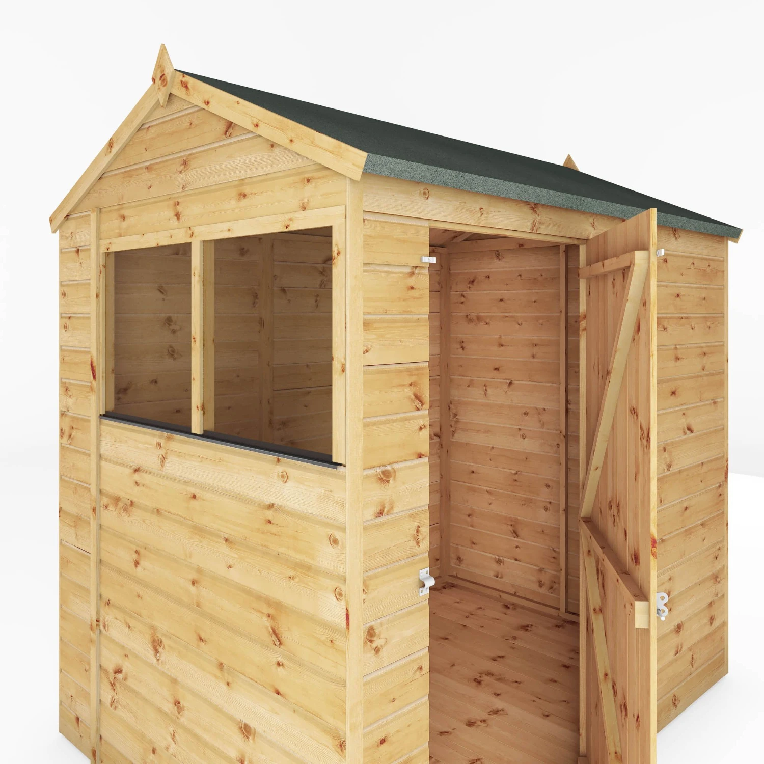 Mercia 7x5 Ft Reverse Apex Tongue & Groove Wooden 2 Windows Shed With Floor 2 Mercia 7x5 Ft Reverse Apex Tongue & Groove Wooden 2 Windows Shed With Floor - Image 2