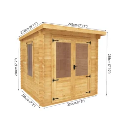 Mercia 8x8 Pent Tongue & Groove Cabin With Double Door 20 Mercia 8x8 Pent Tongue & Groove Cabin With Double Door -Garden Outdoor Store mercia 8x8 pent tongue groove cabin with double door5029442002439 01t bq