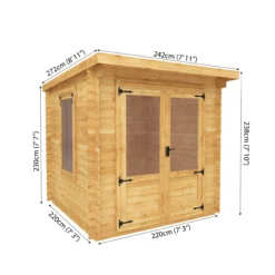 Mercia 8x8 Pent Tongue & Groove Cabin With Double Door -Garden Outdoor Store mercia 8x8 pent tongue groove cabin with double door5029442002439 01t bq scaled