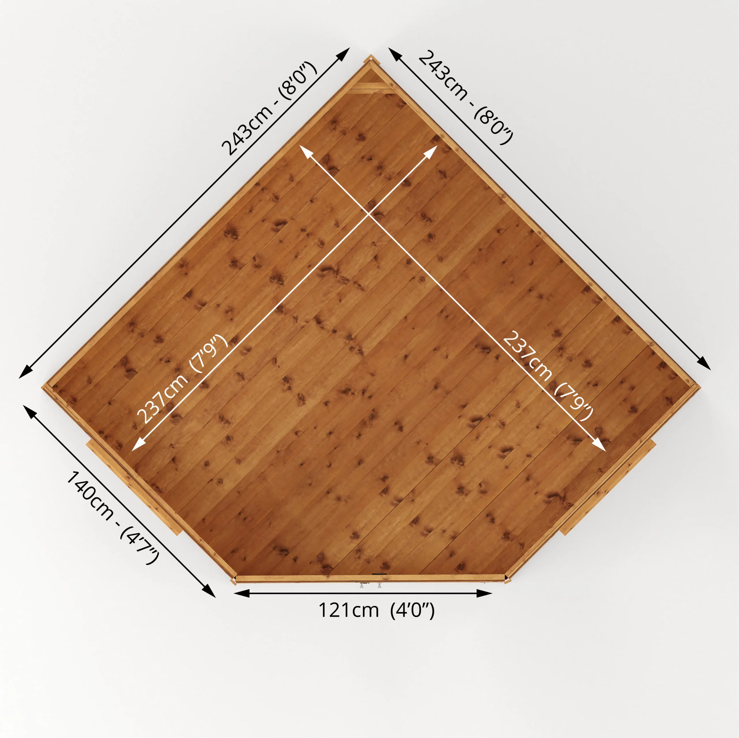 Mercia Corner 8x8 Ft Flat Shiplap Wooden Summer House With Double Door 9 Mercia Corner 8x8 Ft Flat Shiplap Wooden Summer House With Double Door - Image 9