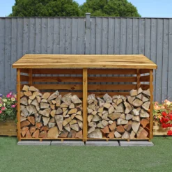 Mercia Double Wooden Log Store 10 Mercia Double Wooden Log Store -Garden Outdoor Store mercia double wooden log store5029442012629 02c