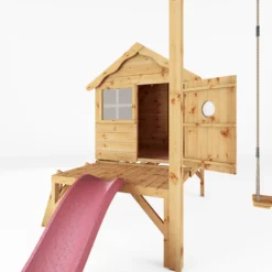 Mercia Snug Wooden Swing Set & Slide -Garden Outdoor Store mercia snug wooden swing set slide5029442008264 02i