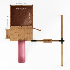 Mercia Snug Wooden Swing Set & Slide -Garden Outdoor Store mercia snug wooden swing set slide5029442008264 02t