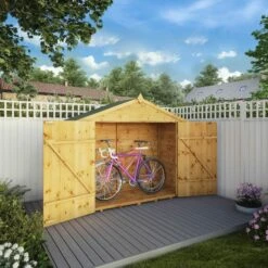 Mercia Solid Wood 3x7 Tongue & Groove Apex Bike Store -Garden Outdoor Store mercia solid wood 3x7 tongue groove apex bike store5029442008196 02i