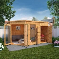 Mercia Summer House 12x8 Ft Pent Shiplap Solid Wood Summer House With Double Door -Garden Outdoor Store mercia summer house 12x8 ft pent shiplap solid wood summer house with double door5029442002569 02i bq