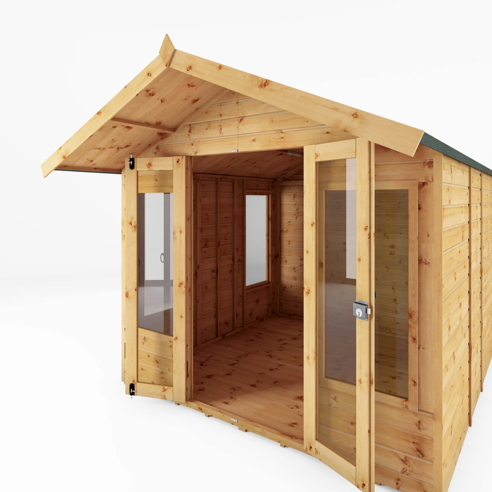 Mercia Sussex 8x8 Ft Apex Shiplap Wooden Summer House With Double Door 6 Mercia Sussex 8x8 Ft Apex Shiplap Wooden Summer House With Double Door - Image 6