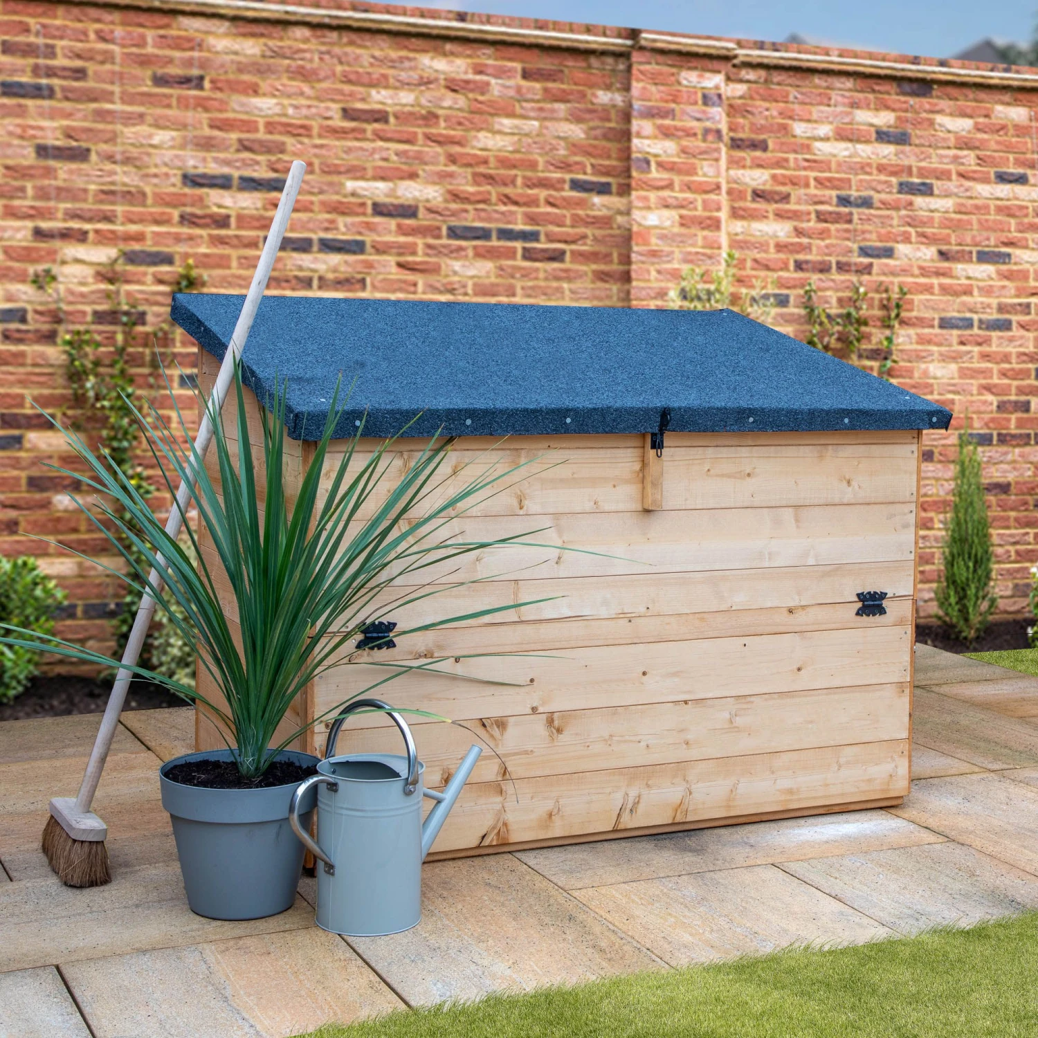 Mercia Tongue & Groove Solid Wood Lift Up Sloping Garden Storage 1 Mercia Tongue & Groove Solid Wood Lift Up Sloping Garden Storage