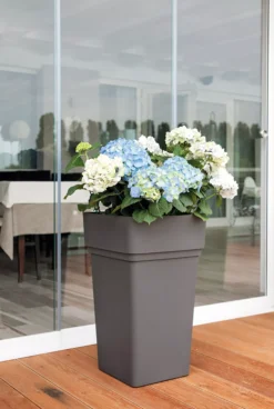 Garden Outdoor Store -Garden Outdoor Store nurgul dark grey plastic square plant pot dia 38cm3663602899938 02bq scaled